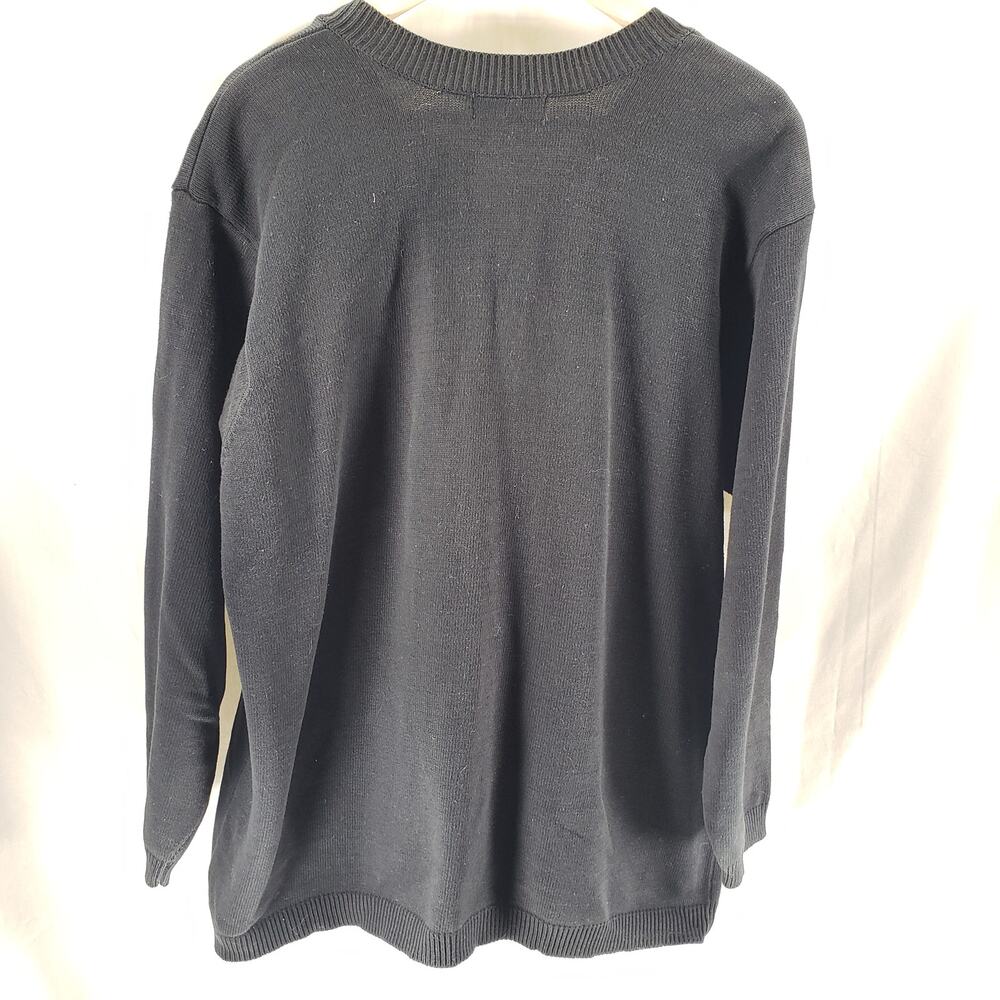Elisabeth by Liz Claiborne Size 1X* Cardigan Black and Gold Chain Button-Down - Picture 2 of 10